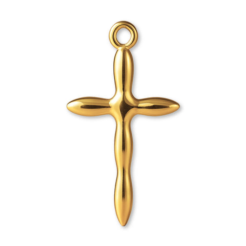 24ct Pure Gold - Fluid Crucifix Charm
