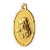 24ct Pure Gold - Oval Virgin Mary Amulet Charm