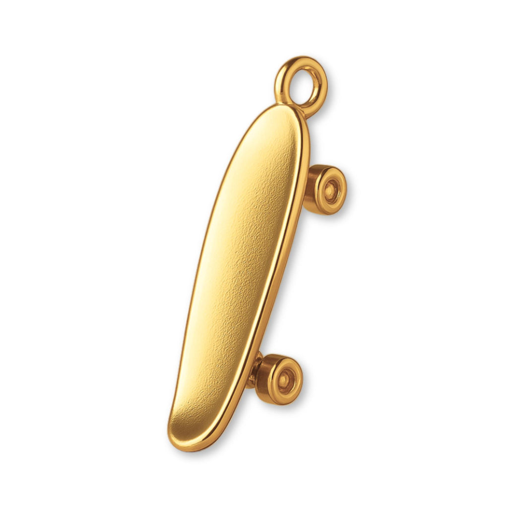 24ct Pure Gold - Old-School Penny Skateboard Charm