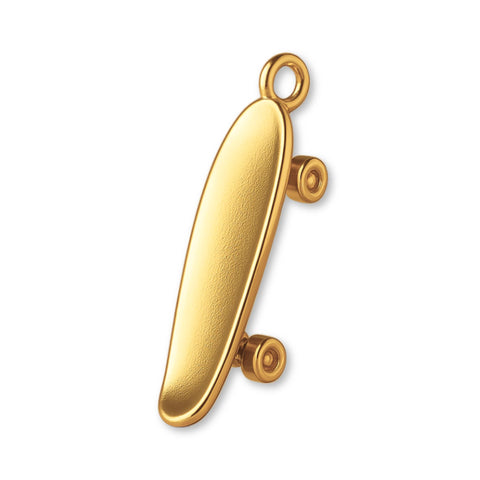 24ct Pure Gold - Old-School Penny Skateboard Charm