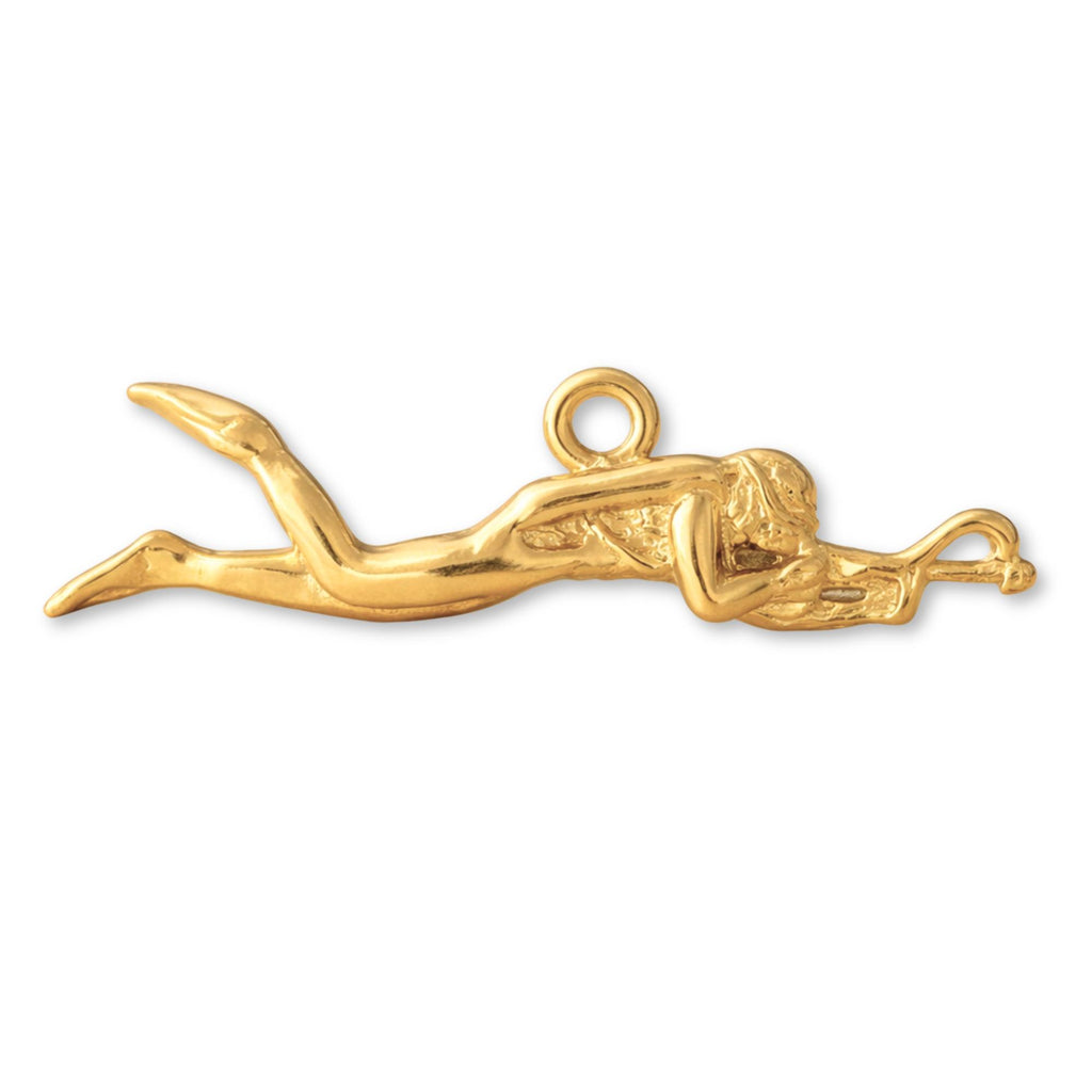 24ct Pure Gold - Spear Fishing Diver Charm