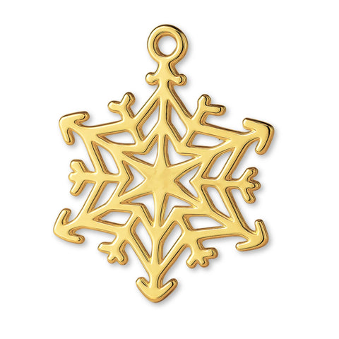 24ct Pure Gold - Starburst Snowflake Charm