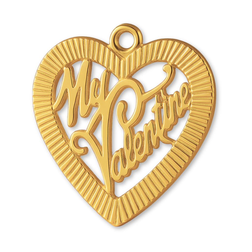 24ct Pure Gold - My Valentine Fluted Heart Charm