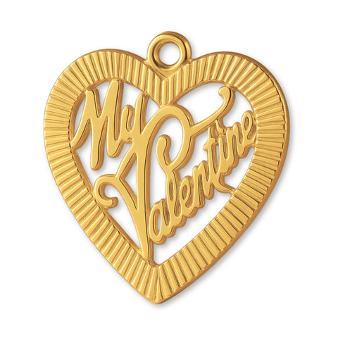 24ct Pure Gold - My Valentine Fluted Heart Charm