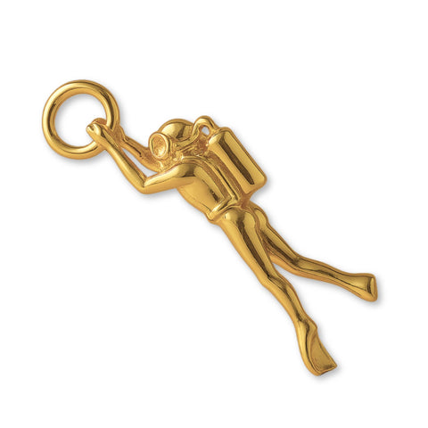 24ct Pure Gold - Classic Scuba Diver Charm