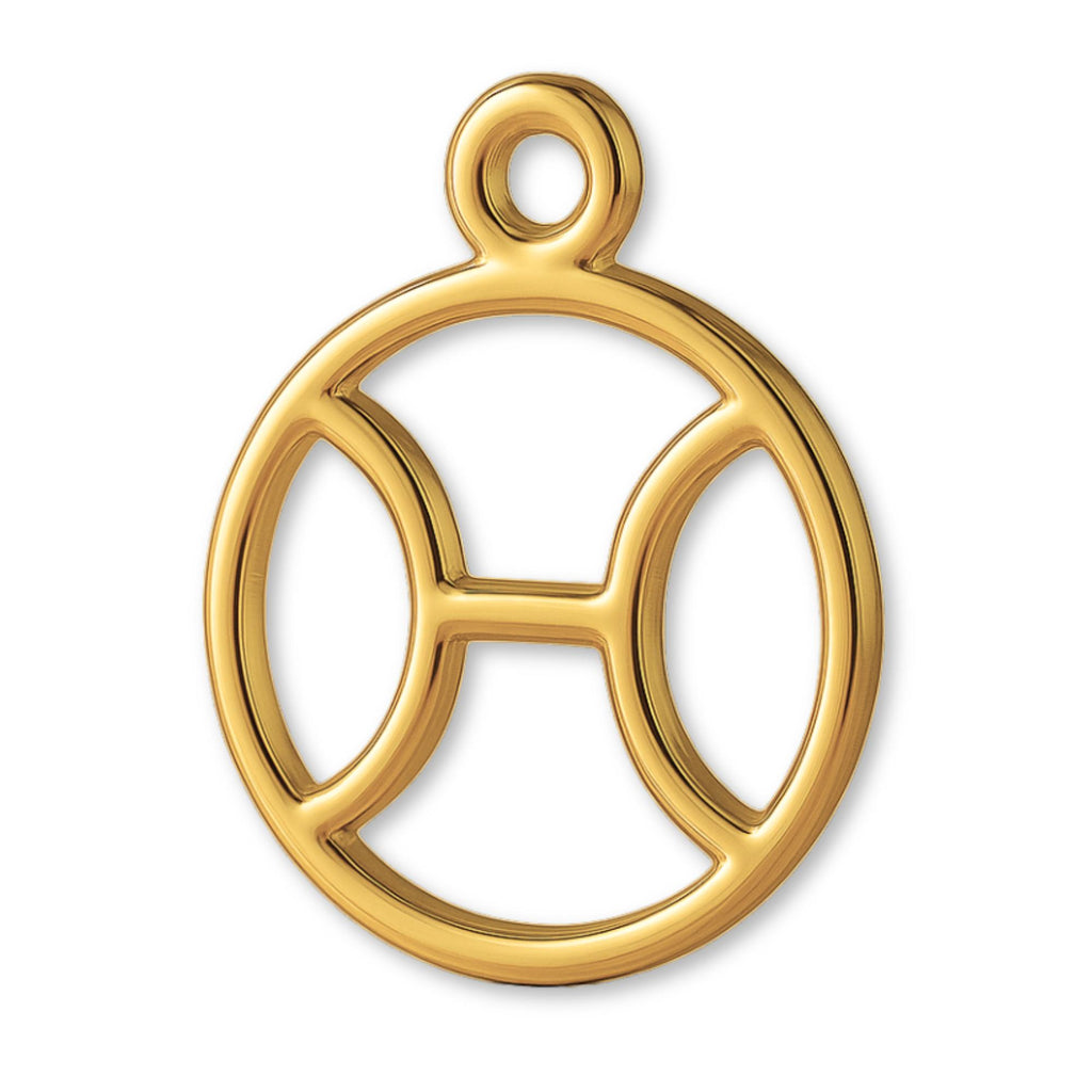24ct Pure Gold - Pisces Zodiac Round Charm