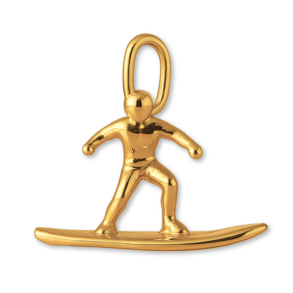 24ct Pure Gold - Resort Snowboarder Charm