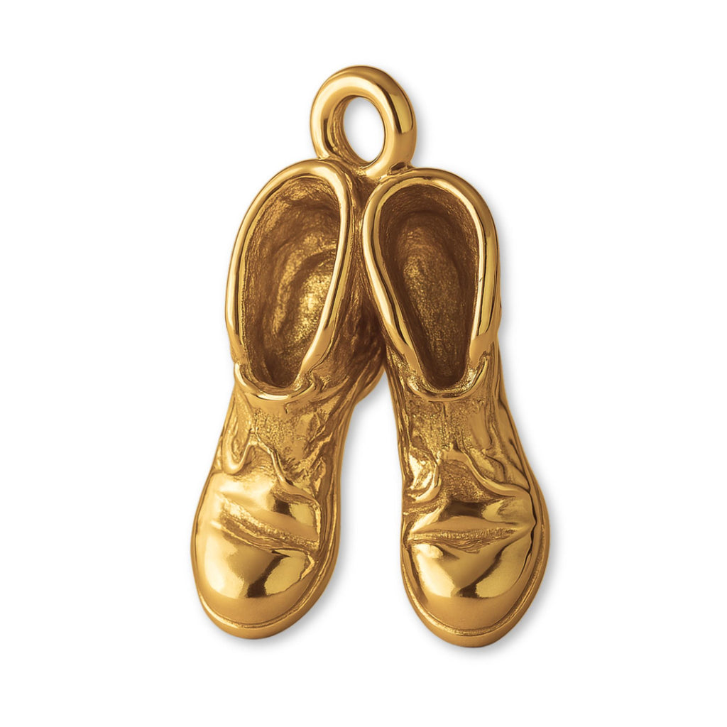 24ct Pure Gold - Rustic Work Boots Charm