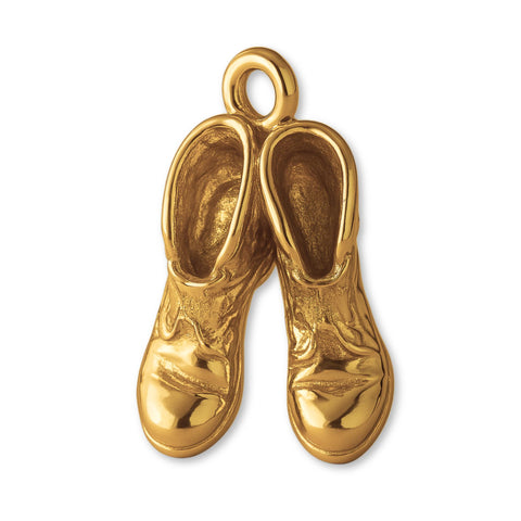 24ct Pure Gold - Rustic Work Boots Charm