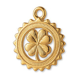 24ct Pure Gold - Four Leaf Clover Medallion Charm