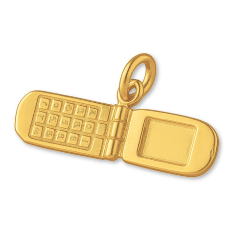 24ct Pure Gold - Vintage Flip Phone Charm