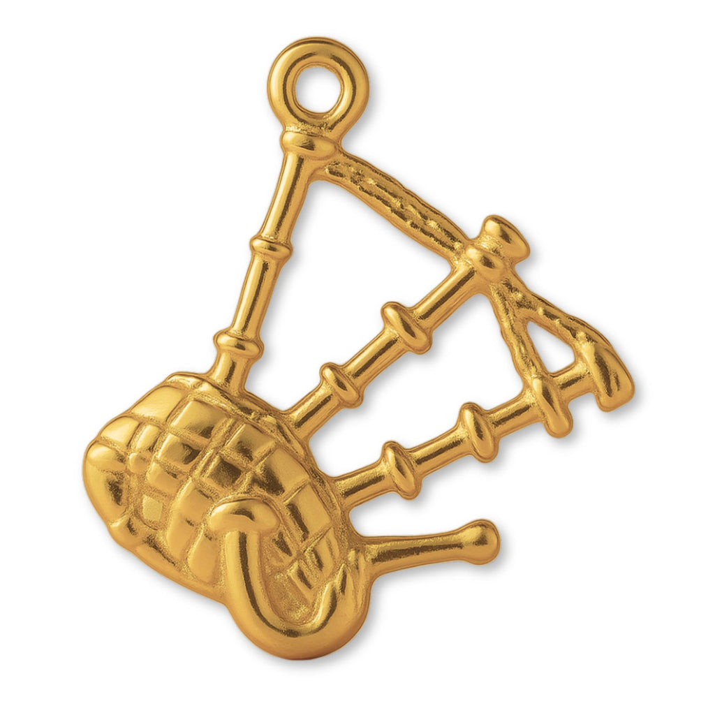 24ct Pure Gold - Scottish Bagpipes Charm