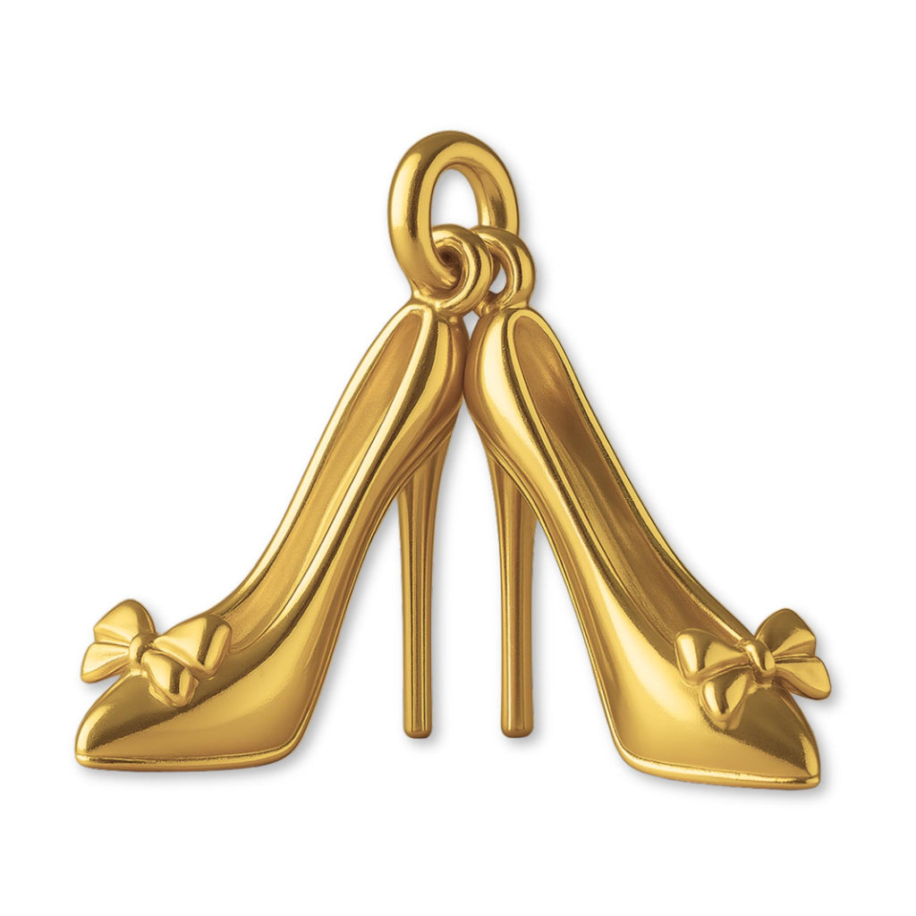 24ct Pure Gold - Bow Toe Stiletto Pair Charm