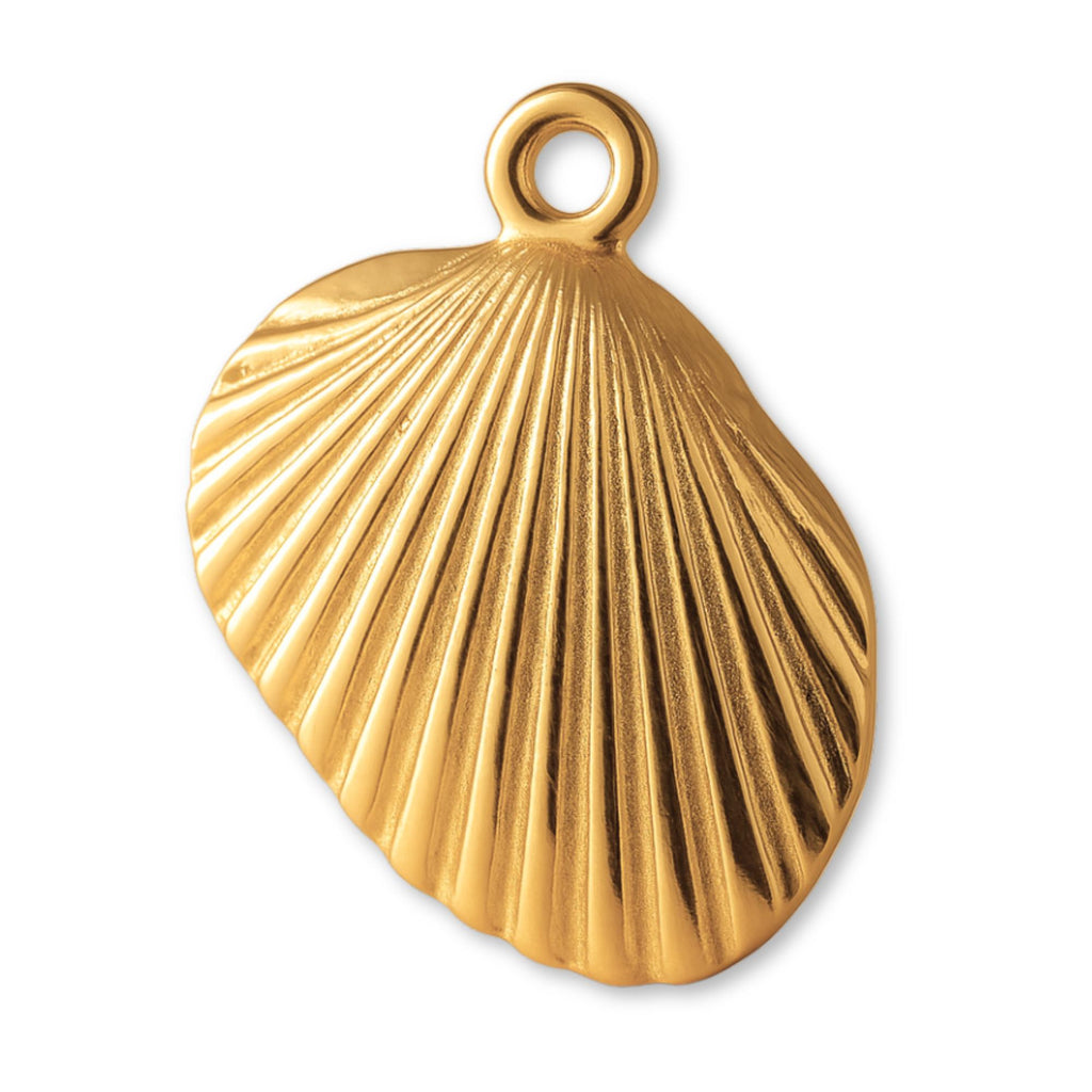 Ice Shell Charm 24ct Pure Gold - Clam Beach Shell Charm
