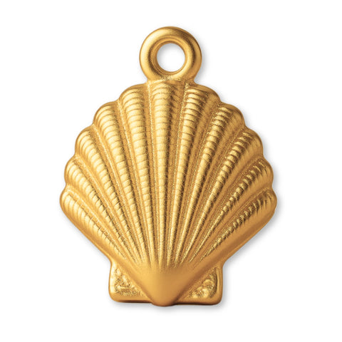 24ct Pure Gold - Scallop Beach Shell Charm