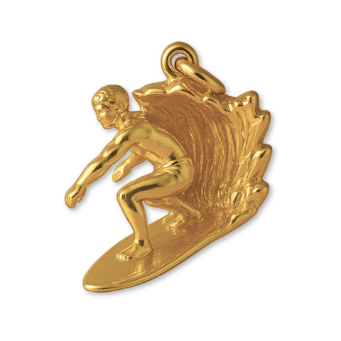 24ct Pure Gold - Wave Rider Surfer Charm