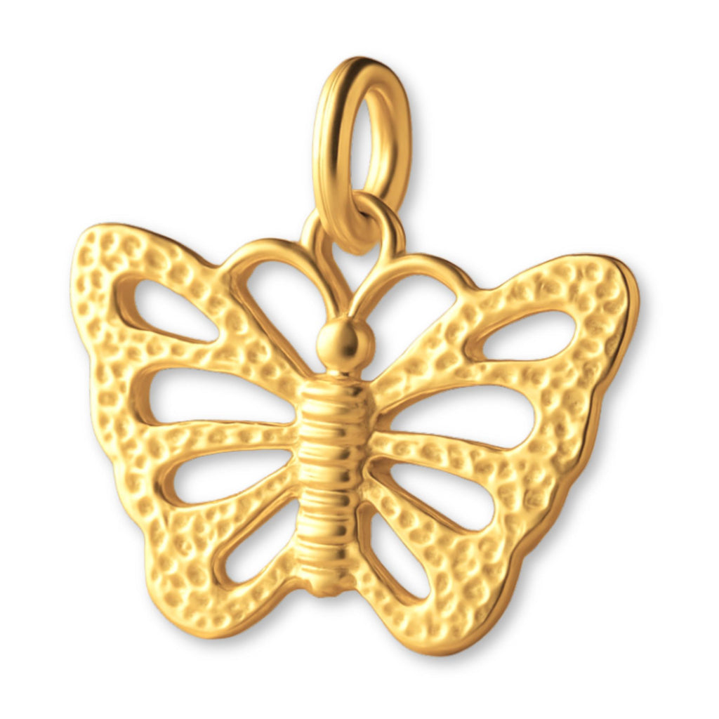 24ct Pure Gold - Speckled Monarch Butterfly Charm