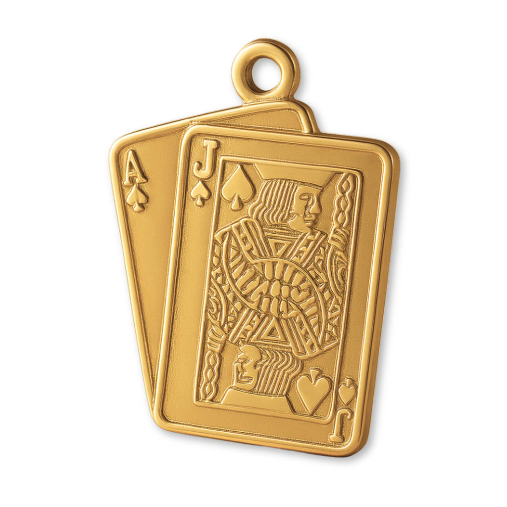 24ct Pure Gold - Blackjack Playing Cards Charm
