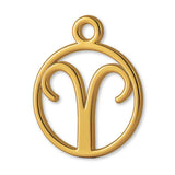 24ct Pure Gold - Aries Zodiac Round Charm