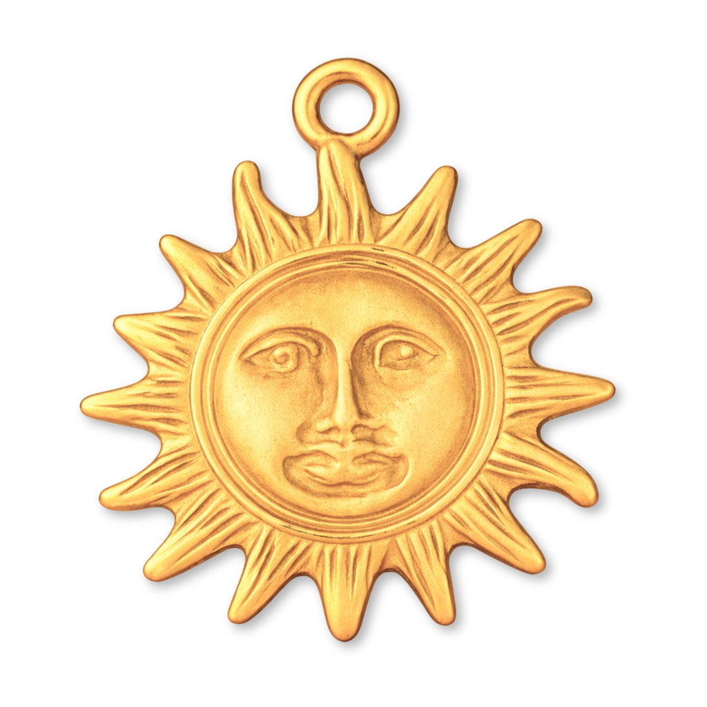24ct Pure Gold - Vintage Sun Face Charm