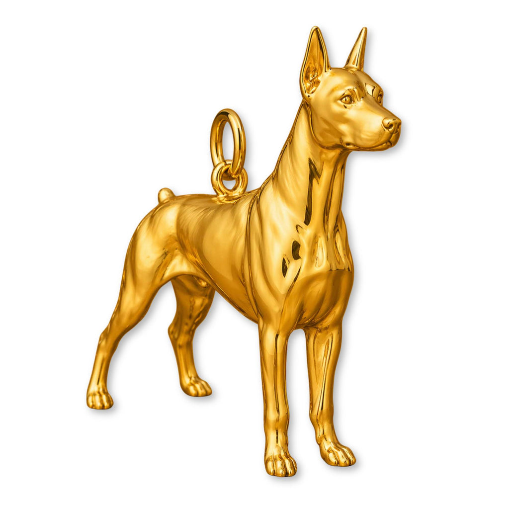 24ct Pure Gold - Doberman Pinscher Dog Charm