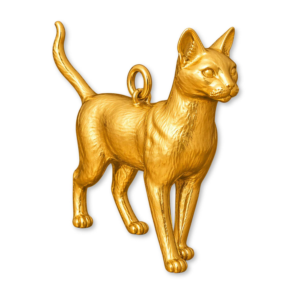 24ct Pure Gold - Havana Brown Cat Charm
