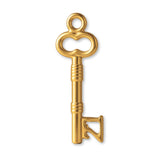 24ct Pure Gold - Ribbed 21 Castle Key Charm