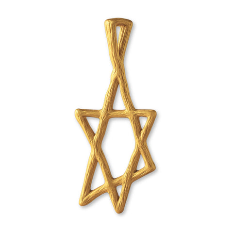 18ct Yellow Gold - Raw Star of David Charm