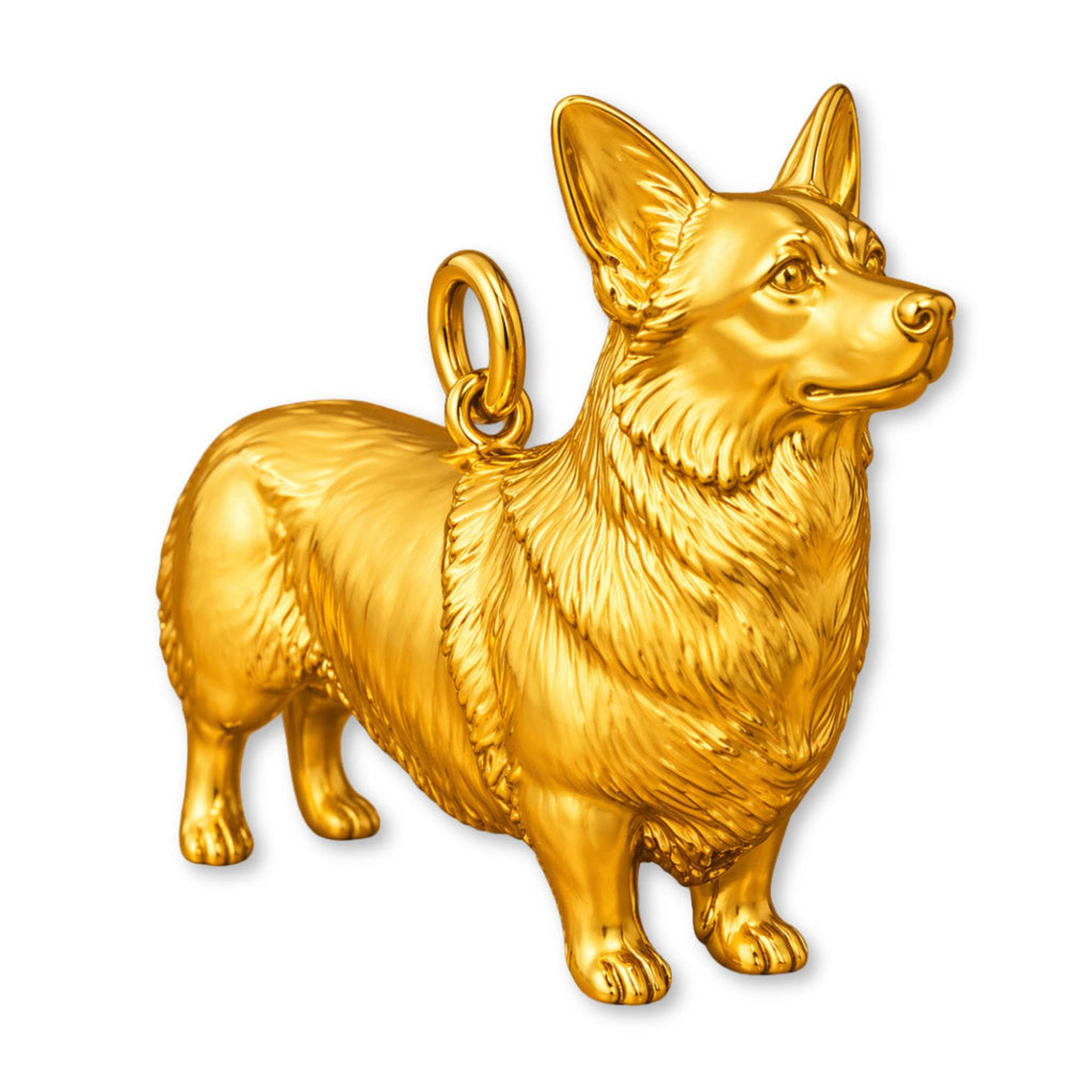 24ct Pure Gold - Pembroke Welsh Corgi Dog Charm