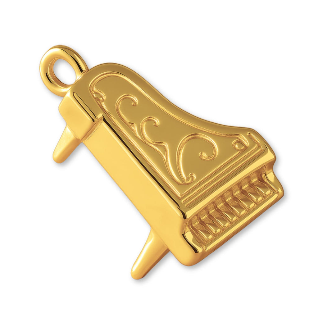 24ct Pure Gold - Ornate Grand Piano Charm