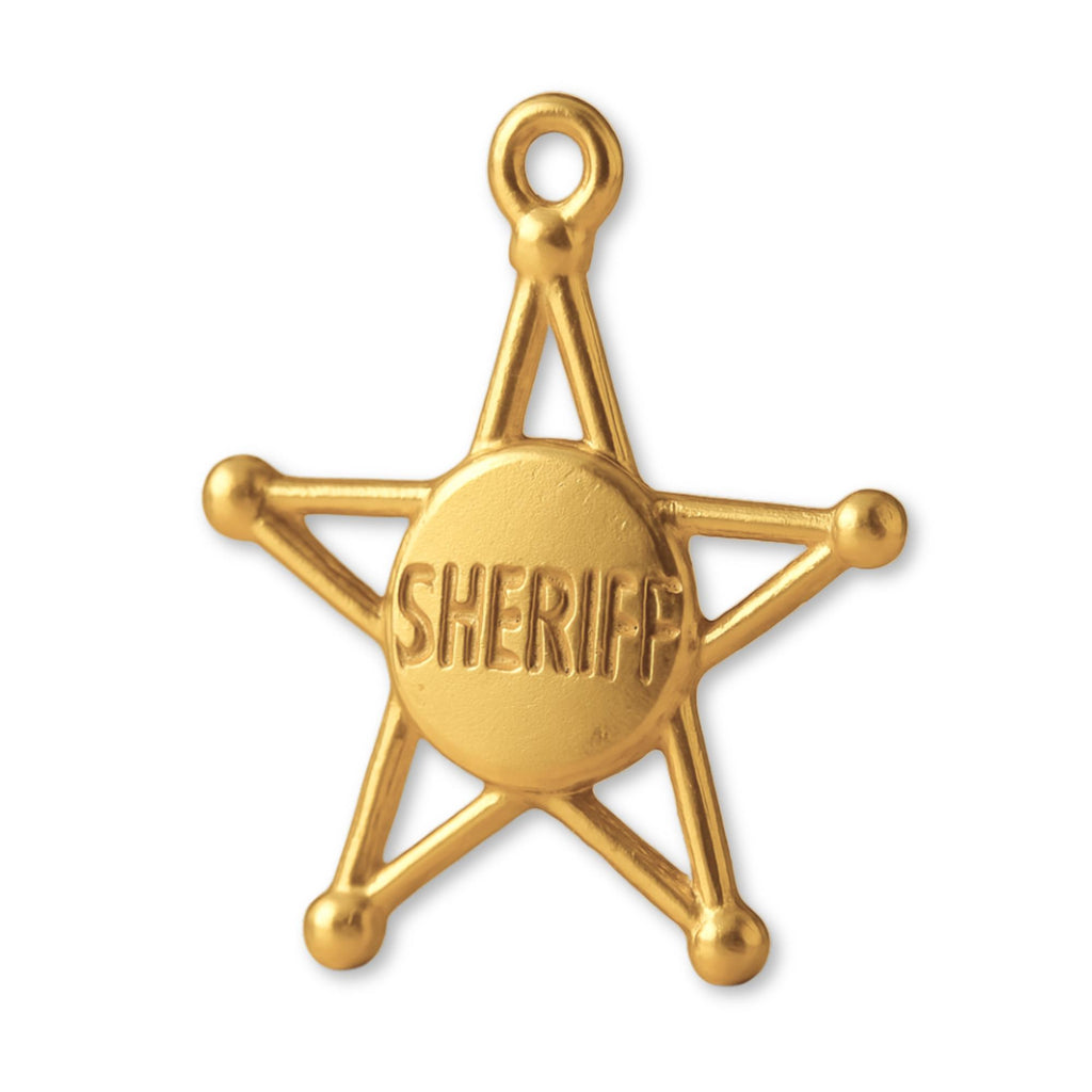 24ct Pure Gold - Sheriff Star Charm
