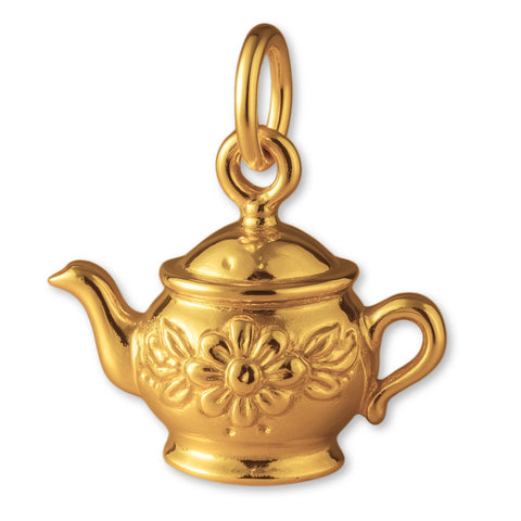 24ct Pure Gold - Ornate Teapot Charm