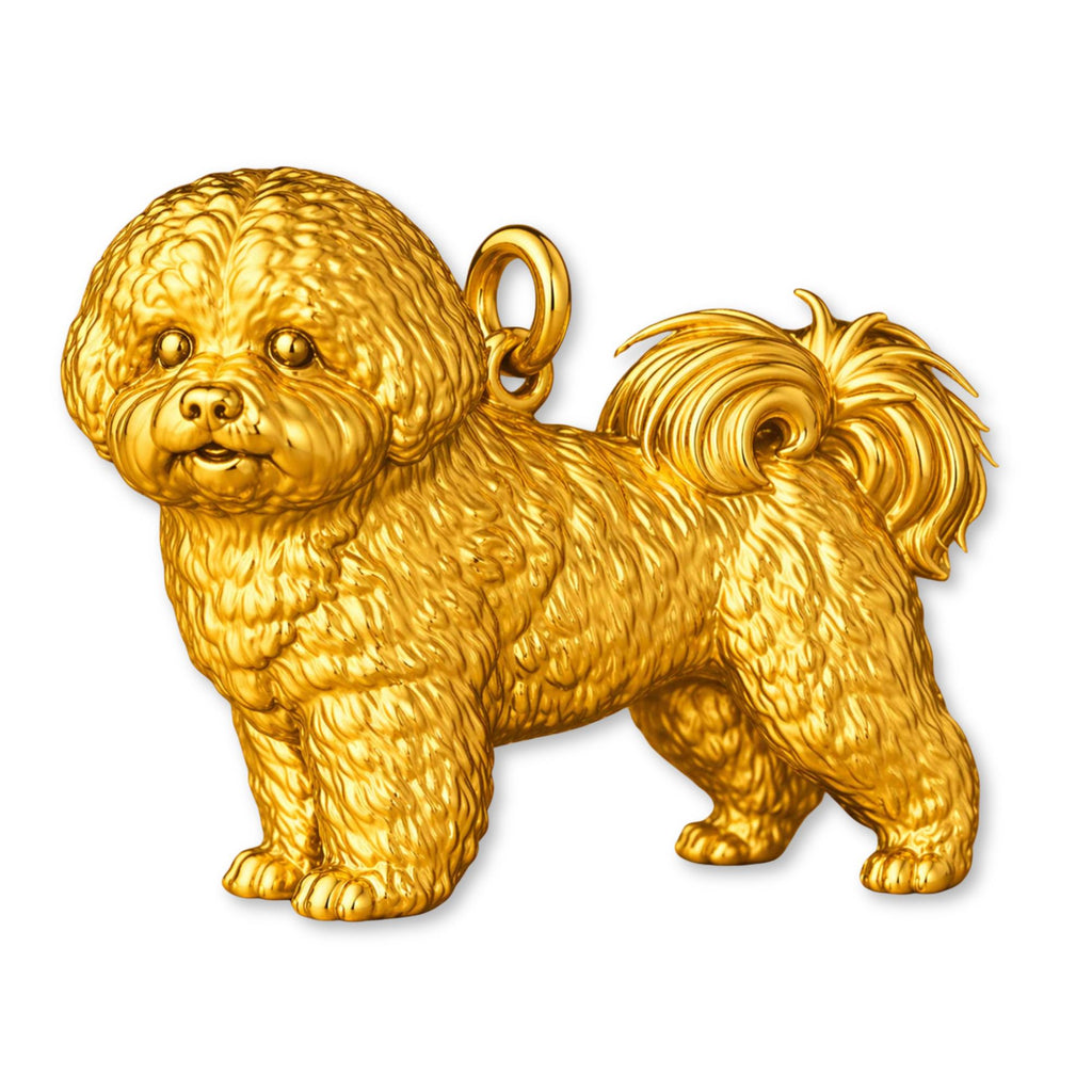 24ct Pure Gold - Bichon Frise Dog Charm