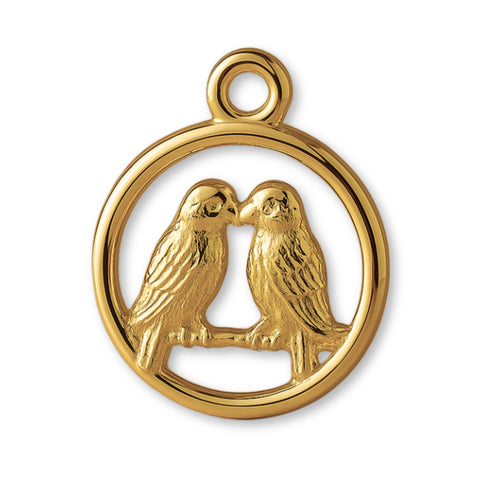 24ct Pure Gold - Lovebirds Amulet Charm