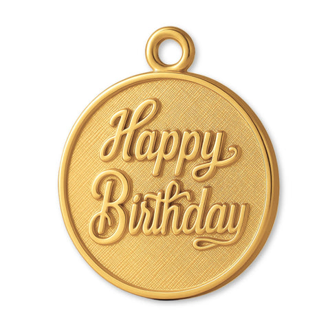 24ct Pure Gold - Happy Birthday Amulet Charm