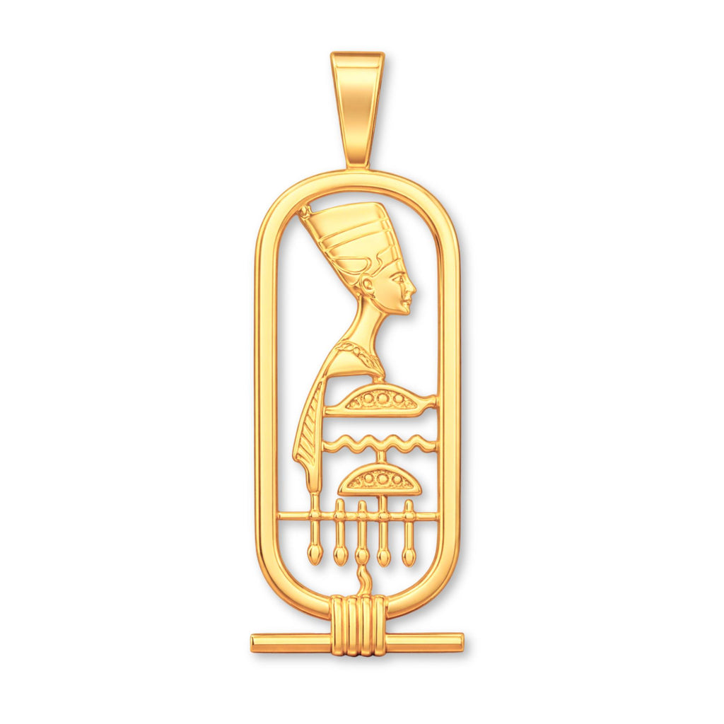 24ct Pure Gold - Nefertiti Cartouche Charm
