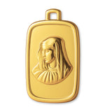 24ct Pure Gold - Rectangle Virgin Mary Amulet Charm