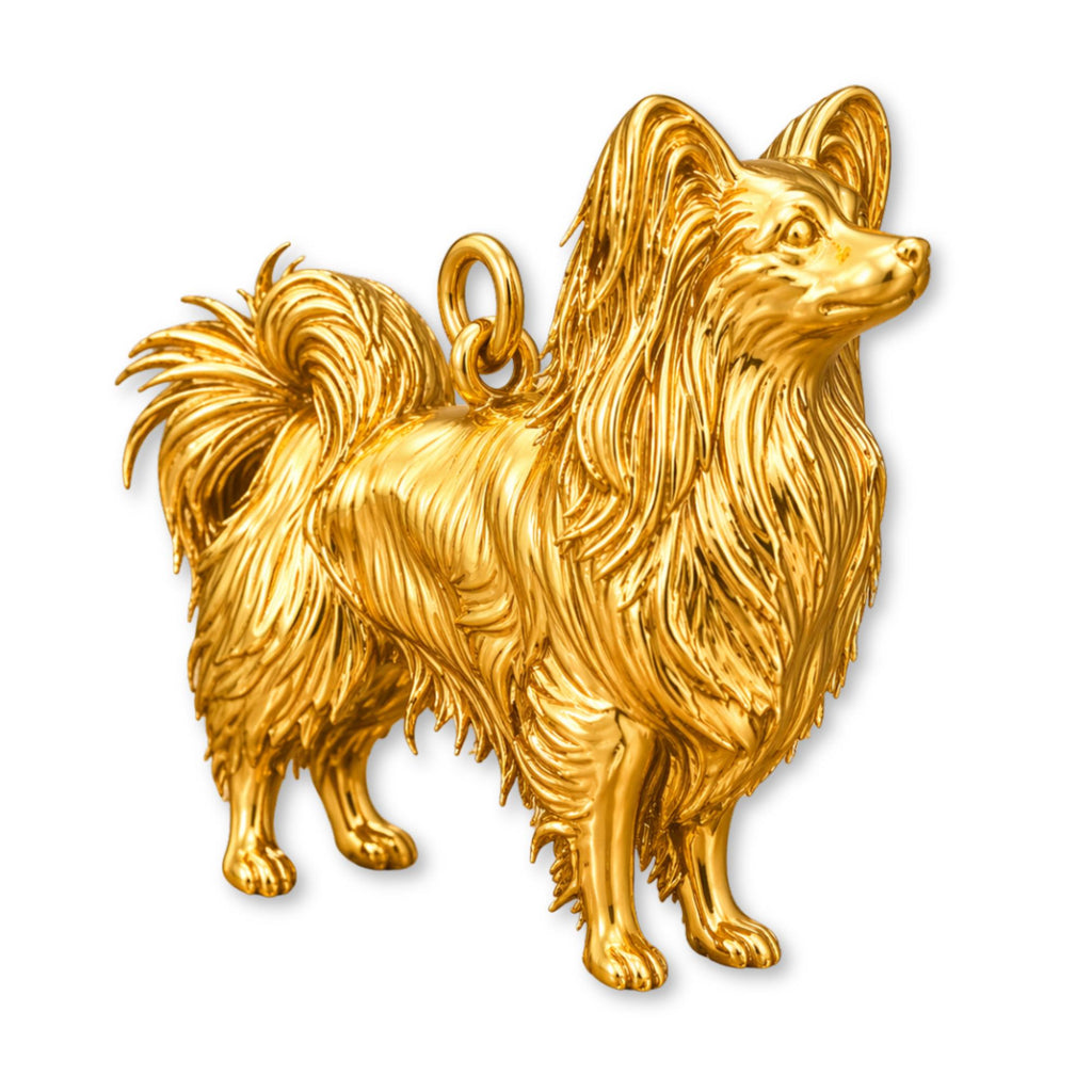24ct Pure Gold - Papillon Dog Charm