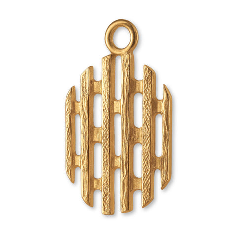 24ct Pure Gold - Openwork Grille Totem Charm