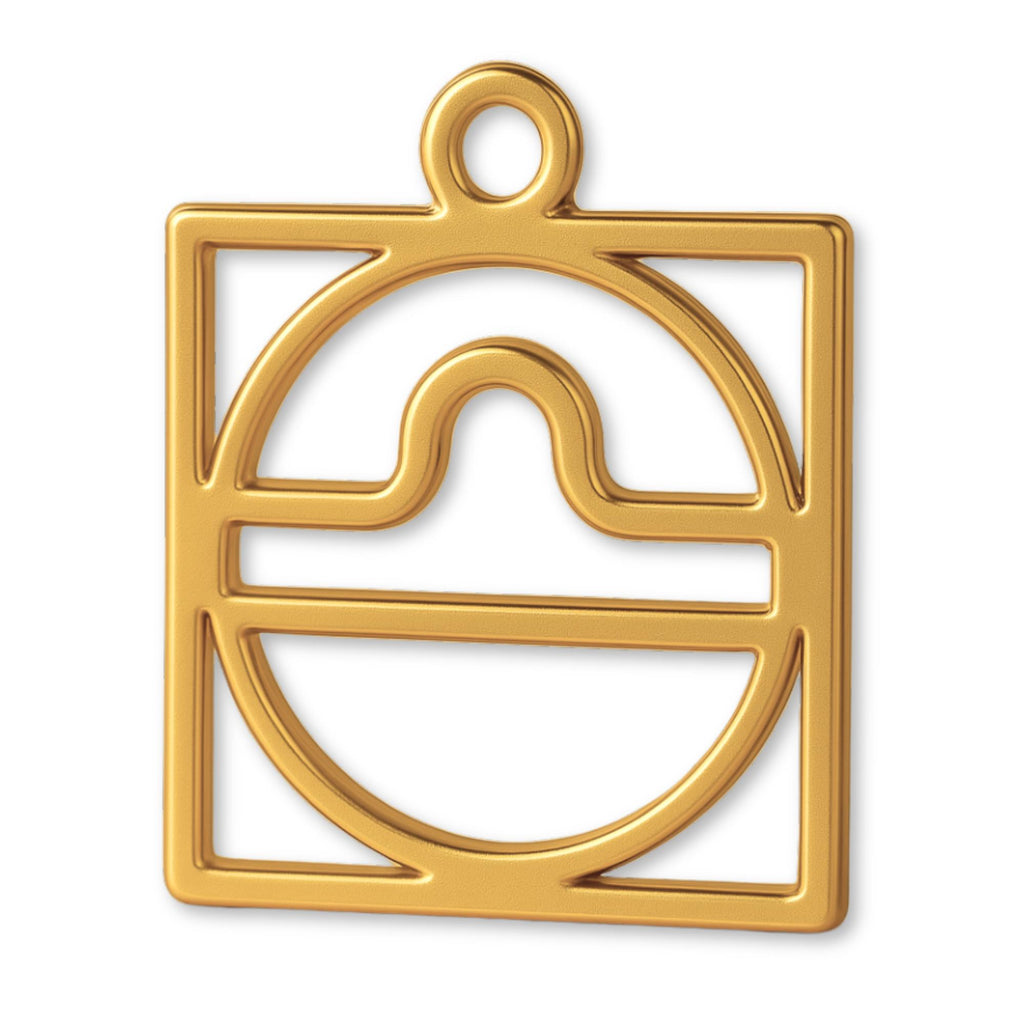 24ct Pure Gold - Libra Zodiac Square Charm