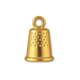24ct Pure Gold - Mini Dimpled Thimble Charm