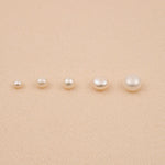 Half Drilled - White Button Pearls