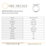 925 Sterling Silver - Safety Circle Clasp