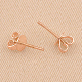 18ct Rose Gold - Threaded Post Butterflies