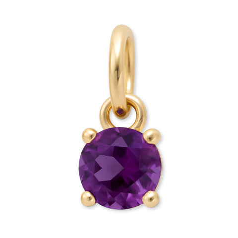 9ct Yellow Gold | Amethyst - February Birthstone Charm