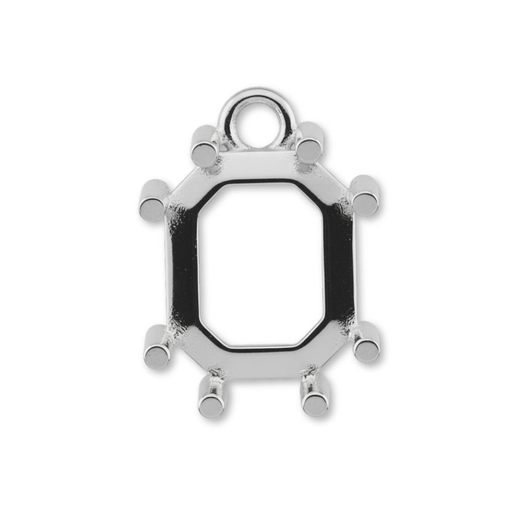 18ct White Gold - Emerald Prong Setting
