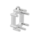 18ct White Gold - Emerald Prong Setting