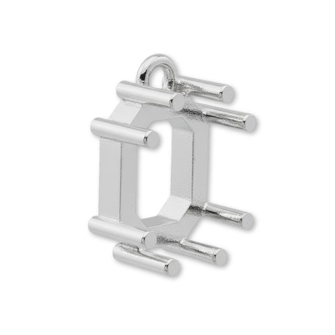 18ct White Gold - Emerald Prong Setting