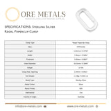 925 Sterling Silver - Regal Paperclip Clasp