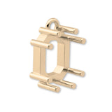 9ct Yellow Gold - Emerald Prong Setting